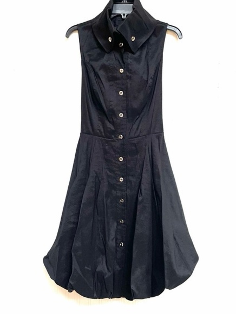 Frank Lyman Design Black Bubble Hem Sleeveless Belted Midi Dress Size M 10 - Picture 14 of 15